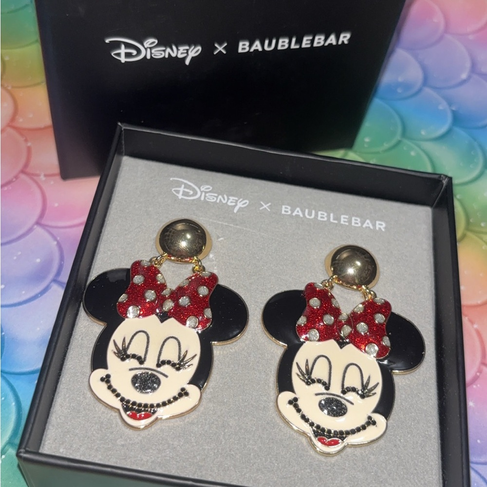 BaubleBar Disney Minnie Mouse Earrings - Red and Black